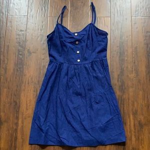 New without tags blue Linen/Cotton bl. dress sz M